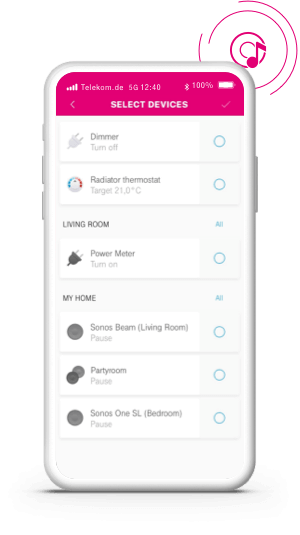 Magenta SmartHome App: SONOS Gruppensteuerung