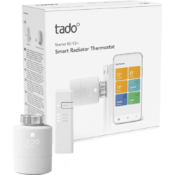 tado° Starter Kit - Smartes Heizkörper-Thermostat V3+ - Intelligente Heizungssteuerung Weiß