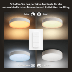 Philips Hue White Ambience Enrave Deckenleuchte M inkl. Dimmschalter Schwarz