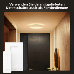 Philips Hue White Ambience Enrave Deckenleuchte M inkl. Dimmschalter Schwarz