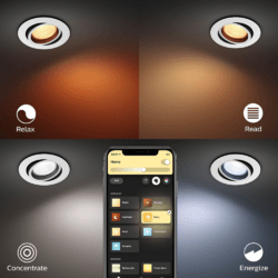 Philips Hue White & Color Ambience Centura Einbauspot rund Schwarz